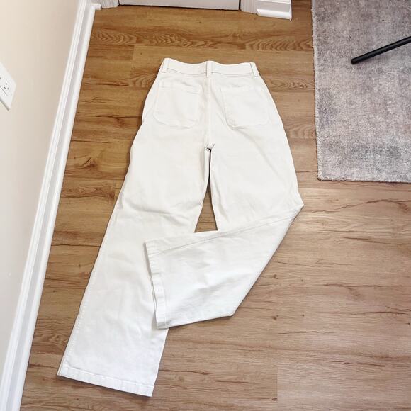 BP Straight Leg High-Waist Denim Jeans Bone Cream Size 10 - Picture 4 of 8